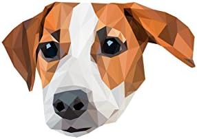 Jack Russel, nadgrobna keramička ploča sa slikom psa, geometrijska