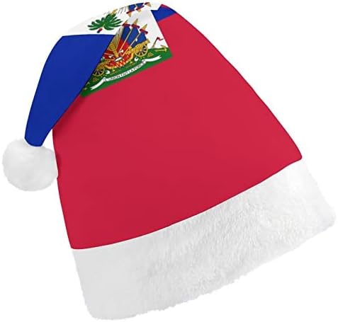 Zastava Haitija Božić šešir meka pliš Santa kapa Funny Beanie za Božić Nova Godina svečana zabava
