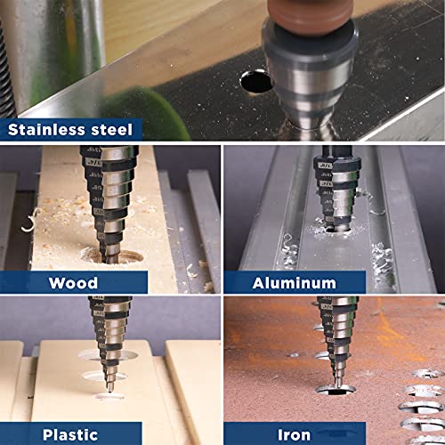 SHARPTOOL 1/4 do 1-3/8 inča HSS Step burgija za Metal, plastiku, drvo, aluminijum, Unibit za teške