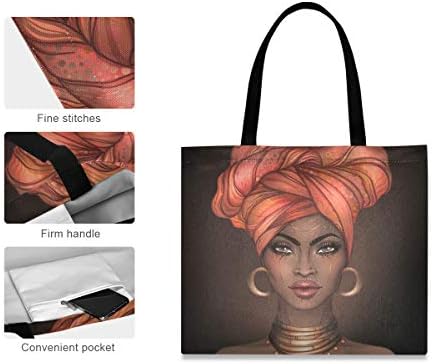 senya Platnena torba Afroamerikanka za kupovinu Platnena torba za višekratnu upotrebu torbe za rame