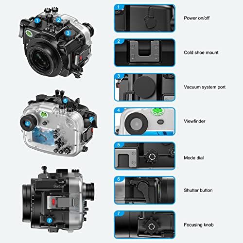 Morske ploče podvodno kućište za Sony A7C 40m / 130ft vodootporno kameru za zaštitu ronjenje