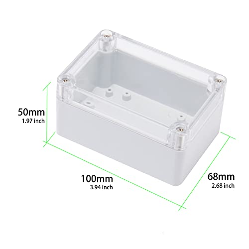 Laisomeke univerzalna razvodna kutija ABS plastična prašina vodootporna IP65 Univerzalne električne kutije Projekt kućište sive s prozirnim čišćem poklopcem 3,9 x 2,7 x 2 inča