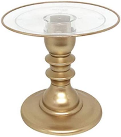 Sanduk your Party 9 inčni Zlatni Premium stalak za torte, okrugli prozirni tanjir sa zlatnim ukrasima, stalak