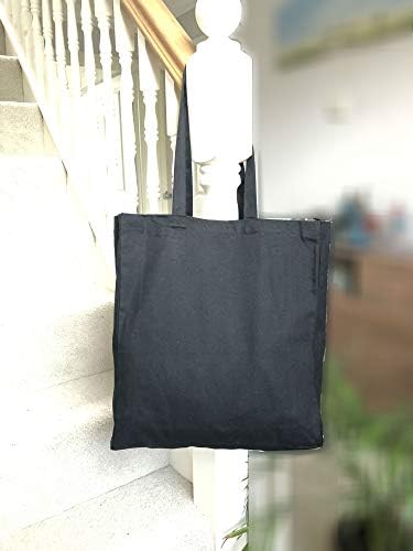 Velika pamučna torba od 10 oz u boji bijela i Crna duge ručke Multipack