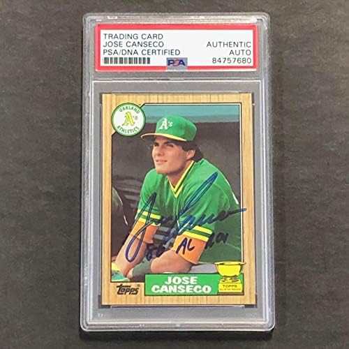1987. bejzbol # 620 Jose Canseco potpisana kartica PSA ploče Auto a 86 Al Roy - bejzbol ploče sa autogramiranim karticama