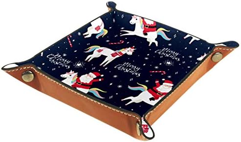 Lyetny Merry Božić Santa Claus Ubicorn bombone Snowflake mornarsko pladanj za skladištenje box Bedside Caddy Desktop ladica Promjena kvenske novčanike Coin kutija za skladištenje ladice za skladištenje ležišta Valet, 20,5x20,5cm
