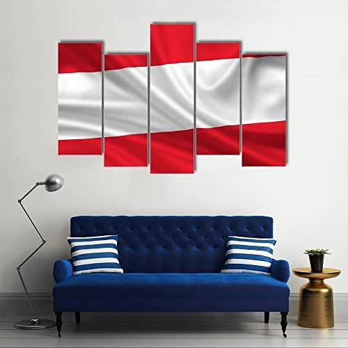 ERGO PLUS mahanje zastavom Austrije zidna Umjetnost zadivljujuća rastegnuta slika spremna za
