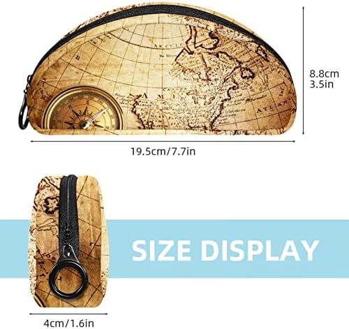 Mala šminkarska torba, patentno torbica Travel COSMETIC organizator za žene i djevojke, stare kompas na karti