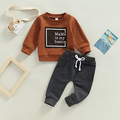LxXiashi Toddler Baby Boy Set Directs Pismo Ispis pant za hlače sa dugim rukavima Crewneck Dukserica TOP + pant 2pcs pada odjeća