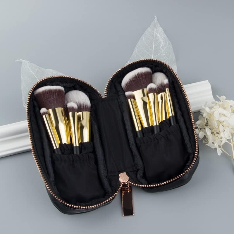 N / A 9pcs Mini mekani četkice za šminkanje komplet prijenosni kabuki četkica za šminkanje profesionalne