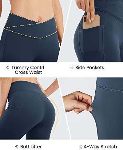 G4Free Bootcut Capris za žene Flare joga hlače sa džepovima Cross / ravni struk visokog struka