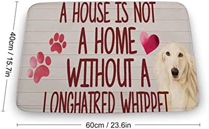 Prostirka za kupanje kuća nije dom bez Dugodlakog Whippet podnog tepiha pas Citati kupatilo tepih tuš podni