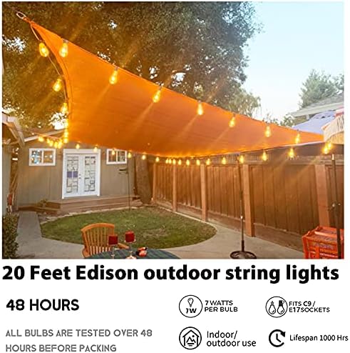 Prva Vanjska žičana svjetla 20FT sa 22 Edison sijalice Vintage Bistro svjetla vodootporna ST40 žičana svjetla za vjenčanje u dvorištu u dvorištu-Brown Cord