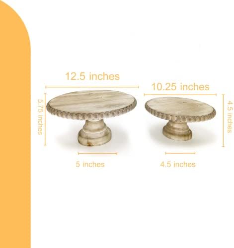 Prvi jedinstveni okrugli drveni poslužavnik-Set od 2 postolja sa perlama drvene ladice, 12,5 Kreativni