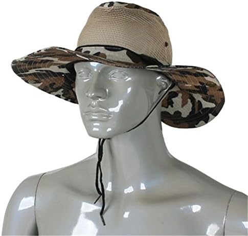 Eorta 2 Pack Muške kamuflažne šešire sa širokim punim rubom prozračne mrežice Ljeto sunčate / šalice za vanjsko radno ribolov planinarenje vrtlarstvo Putovanje, preklopljenje