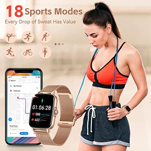 Smart Watch za žene 1,69 HD dodirni ekran za fitnes tkanina sa otkucajem srca Blosko pritisak monitor za spavanje Aktivnost TRACKER Sportski sat kompatibilan sa iPhone Samsung Android telefonom