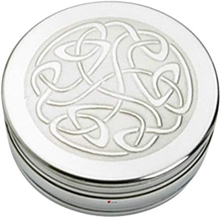 I Luv Ltd Pewter trinket Round s dizajnom Celtic Scroll na poklopcu 50mm