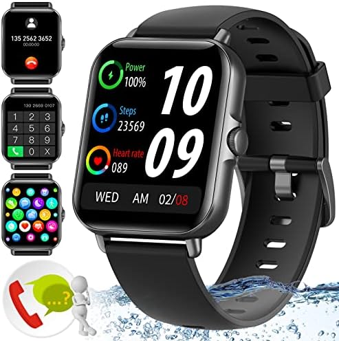 Pametni sat za muškarce, fitness sat sa krvnim pritiskom, monitor za spavanje s krvnim pritiskom 1,7 Bluetooth telefon, fintess aktivnost korak Tracker zdravstveni sat za Android iOS telefone