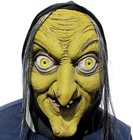 Abaodam Horror Green Face Witch Latex zastrašujuća zabava Potpuno lice Dječje zabave smiješno Halloween
