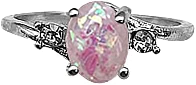 Izuzetni ženski srebrni prstenovi Ovalni rez umjetni dijamantski nakit rođendanski prijedlog