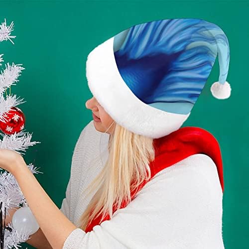Plava sirena rep Božić šešir meka pliš Santa kapa Funny Beanie za Božić Nova Godina svečana zabava
