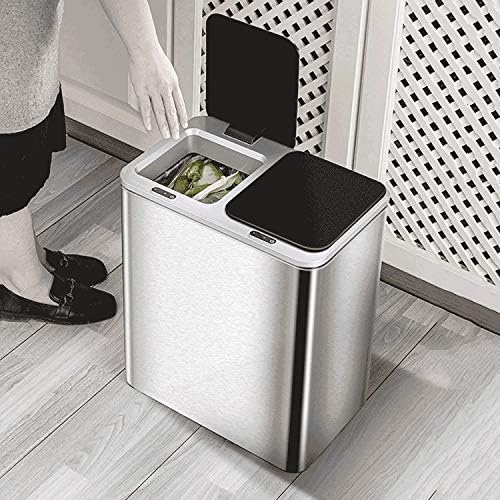 TJLSS 12L Home Smart Trash Can Automatic Induction Trash Can with Lid Bin Smart Garbage Bin Office Trash Can