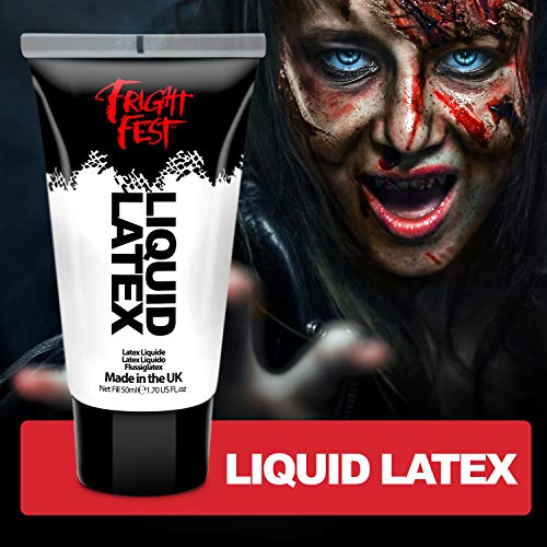 Tečni latex by Fest - 50ml SFX šminka odlično sa lažnom krvnom osporavom, duhom guma i lica boja za stvaranje nevjerojatne Halloween šminke kreira zombi kože sigurno lateks