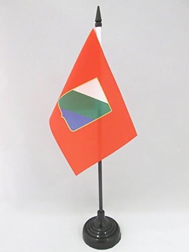 AZ zastava Abruzzo zastava tablice 4 '' x 6 '' - Italija - Italijanska regija zastava 15 x 10 cm - crna plastična stick i baza