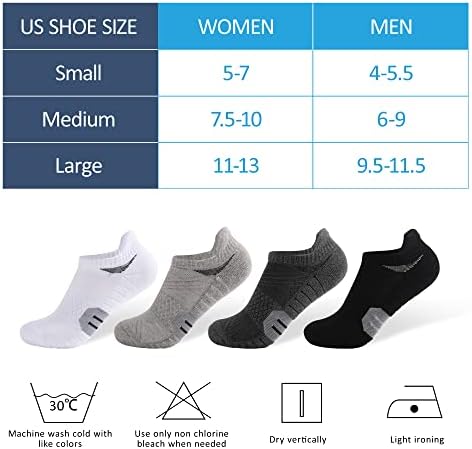 TENNOLA 4 para gležanj atletske čarape za trčanje Low Cut Wicking Sport jastuk Tab čarape za žene