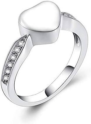 Srčani kremacija URN prsten za pepeo drži Loved Ones Pepeo cirkon Memorijalni nakit za pogreb Poklon