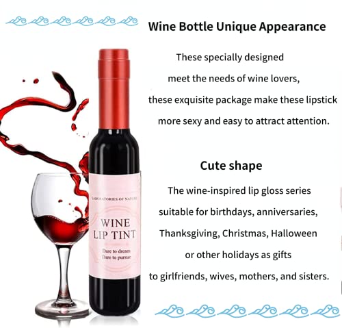 Koptpnpm 6 boja Wine lip Tint, dugotrajni mat tečni ruž za usne Wine Lip bruto Set pogodan kao Holiday