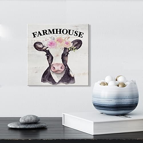 Lameila Farmhouse krava znak zid Art Print Posteri platno slikarstvo rustikalni krava Print Poster Country Home Decor 8 x 8