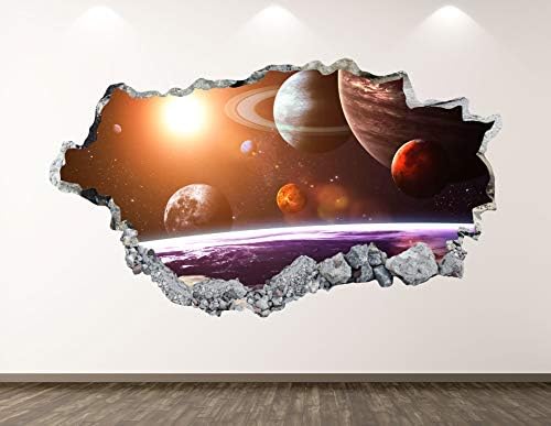 Zapadna planinska galaksija svemirska zidna dekol Umjetnički dekor 3D razbijena dječja univerzumske naljepnice Mural HOUNDY poklon BL24