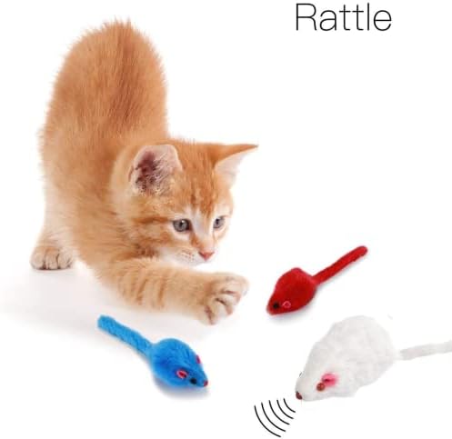 3 paketa igračkih miševa sa zvukom zvečke, mačjim igračkama Rainbow interaktivni miš za mačke i Kittensusful dizajn
