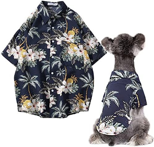 SecoDRout Hawaii stil cvjetne pse, kućne ljubimce ljetne majice Prozračne hladne odjeće Havajske košulje za srednje pse i mačke i majice za kućne ljubimce prodaju se zasebno