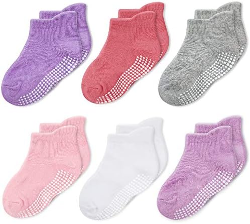 CozyWay neklizajuće čarape sa hvataljkama - stil gležnja za djevojčice i dječake, dojenčad, malu djecu, djecu