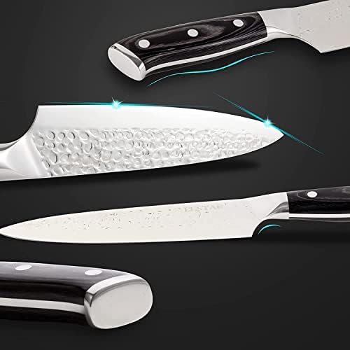 Leking kuharski nož njemački EN1. 4116 visokougljični nehrđajući čelik 8-inčni profesionalni kuharski nož sa ergonomskom ručkom u poklon kutiji, Ultra oštar kuhinjski nož za porodicu i restoran