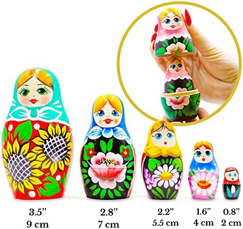 Aevvv ruski mathyoshka gnijezdi lutke puno nasumičnih 3 seta od 5 kom - slaganje babuških lutki - narodne