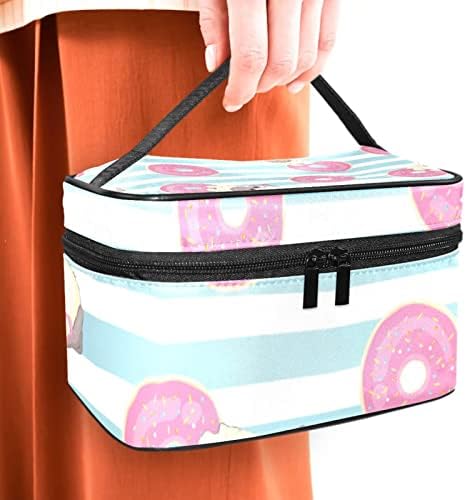 Pug Donut Trake Travel Makeup Torba Kozmetička torba Make up Case Organizator s ručkom za žensku djevojku