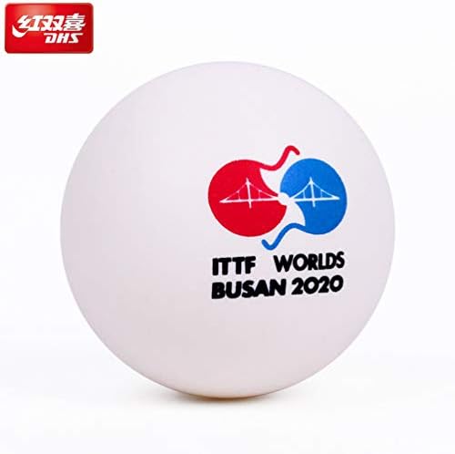 DHS DJ40 + 3 zvjezdica ITTF Worlds Busan 2020 stolni tenis, bijela, 6 kuglica, 6 kuglica / kutija,
