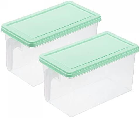Uxcell plastični kontejneri za skladištenje hrane sa poklopcima ručke 2kom, Organizator za skladištenje hrane