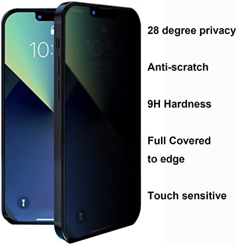 BWEDXEZ (2 Set 4 pakovanja 2 kom Zaštita od kaljenog stakla od kaljenog stakla protiv špijunskog ekrana protiv Virenja i 2 kom odijelo za zaštitu sočiva kamere za iPhone 14 Pro Max
