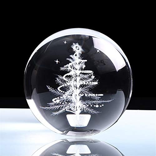 Wcpjyzq 60mm / 80mm 3D Kristalno kuglično staklo ugravirano minijaturno Zemljino model sfera Kristalni zanat
