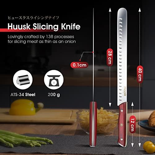 Huusk nadograđeni noževi, Viking nož sa omotačem za rezanje& mesarski nož za rezanje mesa japanski kuharski nož za sečenje mesa Japan nož za kuhinju i na otvorenom, Božićni pokloni za Dan zahvalnosti