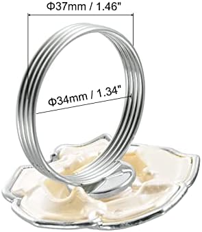 Uxcell Metal salvetinski prstenovi set 6, Držač prstena od salvete za ružu za trpezarijski stol ukrasi za rudarstvo za ronjenje za rođendan, srebrni ton