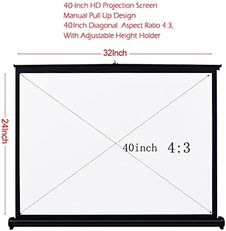 Sxyltnx 40-inčni HD projekcijski ekran Priručnik za izvuku sklopivi zaslon za projektiranje tablice 4: 3 zaslon za DLP projektor ručni projektor
