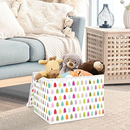 Fuluhuapin Color Božićna igračka za skladištenje kutija s poklopcem, 16.5 x12.6 x11.8 Sturdy Toys organizator kutije za kante za dječak, djevojku, jaslice, ormaru, spavaću sobu, spavaću sobu 21011141