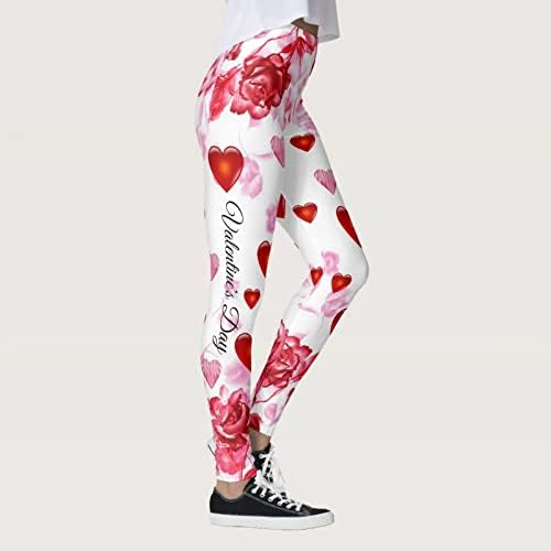 IIOUS Valentine Dan Gambers Ženske usne Ispisuju visoko struku joge trkačke tajice meke brušene elastične sportske sportske hlače