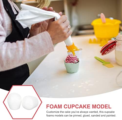 Kisangel vjenčanje dekoracije 10kom pjene Cupcakes bijele pjene torta DIY Muffin Cupcake Model za uređenje Cupcake modeli,7.5x7.5cm vjenčanje dekor