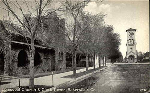 Episkopalna crkva & amp; Sahat kula Bakersfield, Kalifornija, ca Original antički razglednica